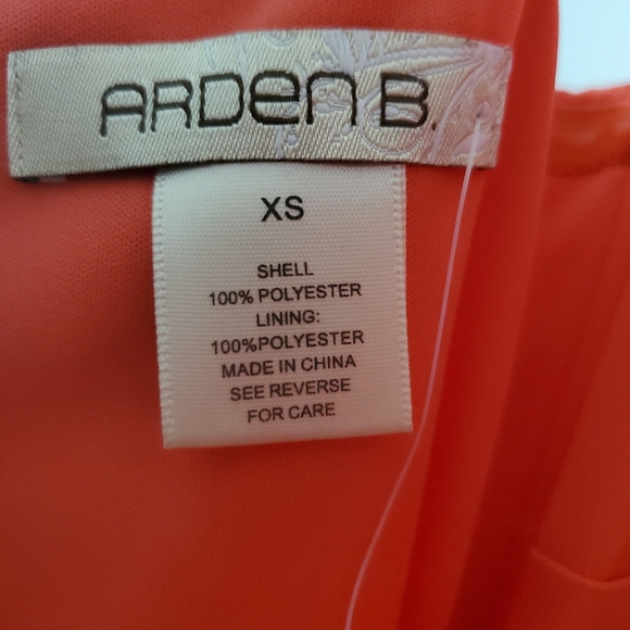 NWT Arden B Orange Ruffle Strapless Dress - Picture 5 of 7